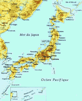 carte des reliefs du Japon